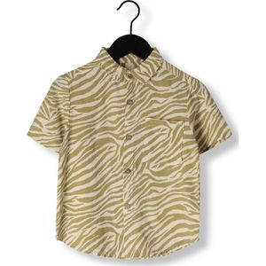 Rylee + Cru Collared Short Sleeve Shirt Overhemden Unisex - Beige - Maat 68/80