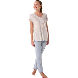 Feyza - Dames Pyjama Set, Korte Mouwen, Blauw - L