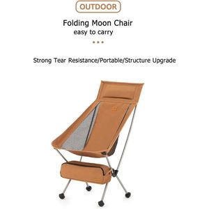 Chuvie® Camping Stoel - Geel M - Camping maanstoel - Ultralichte klapstoel met hoge rugleuning - Draagbaar 120 kg belasting - Reizen schommelstoelen buiten engelenstoel