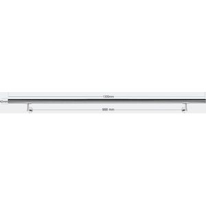 Roestvrij stalen leuning, trapleuning 130 cm - trap leuning rvs geborsteld - met houders - 1300 mm