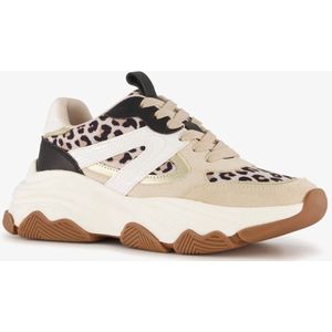 Blue Box - Dames Dad Sneakers - Beige - Luipaardprint