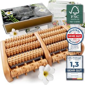 Coopi – Houten Voetmassage Roller – FSC® 100%, Natuurlijk Hout, Ergonomisch Ontwerp, Draagbaar – Ideaal bij Hielspoor & Vermoeide Voeten
