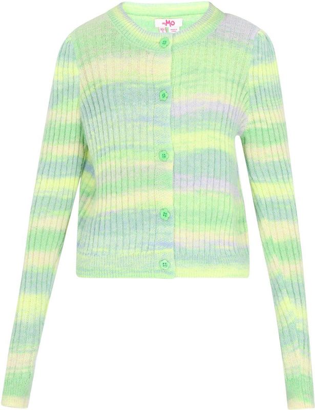 MYMO - Gebreid Vest - Groen/Lila
