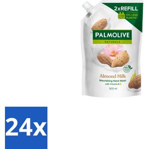 Palmolive – Handzeep Navulling – Naturals Almond Milk – 500 ml - Voordeelverpakking - 24 stuks