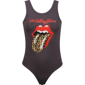The Rolling Stones Amplified Collection - Leopard Tongue Dames Lichaam - houtskool - L
