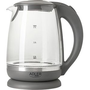 Adler AD 1286 - waterkoker - 2 Ltr - Grijs, Transparant - 2200 W