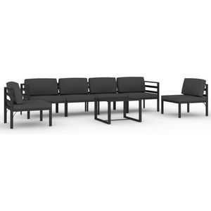 vidaXL Loungeset 7-delig - Aluminium - Antraciet Loungebank - Lounge Set - Buitenkamer - Tuinset - Aluminium Loungebank
