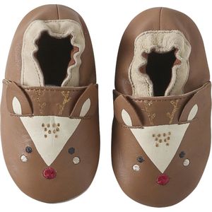 Elastische Pantoffels - Bruin - Rendier - Leren Babyschoentjes