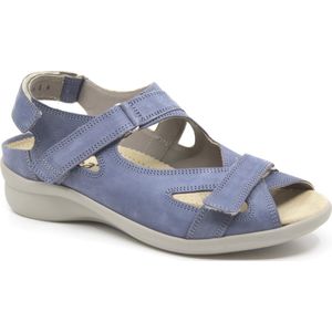 Durea, 7376 216 0191, Jeansblauwe dames sandalen met klittenband sluiting