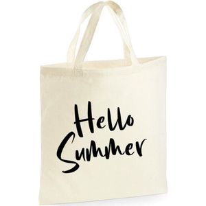Hello Summer shopper | 10 Liter | Handtas | Strandtas | Tas | Cadeau | Gift | Print | Bedrukking | 40 x 40 CM