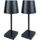 Benson - LED Tafellamp - Zwart - 2x - Aanraaksensor - Aluminium - 26 cm