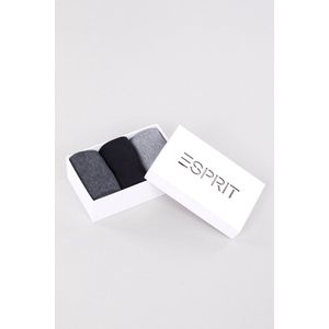 Esprit Solid Mix 3 Pack versterkt kort zonder patroon ademend dun effen eco-vriendelijk Organisch Duurzaam Katoen Lyocell Multipack Veelkleurig Heren sokken - Maat 43-46