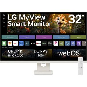 LG MyView Smart 32SR73U-W - 4K Ultra HD Smart Monitor - USB-C - WebOS - Smart TV - Wi-Fi - Apple AirPlay - 32 Inch