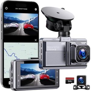 Dashcam voor auto voor en achter – Dual dashcam – Voor- en achtercamera – Autocamera – Full HD dashcam – Dashcam met nachtzicht – Dashcam met bewegingssensor – Groothoeklens – Parkeermodus – Loop recording – Dashcam met SD-kaart