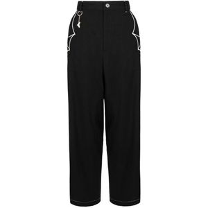 Hell Bunny Drusilla Trousers Dames Stoffen broek - zwart/wit - XS