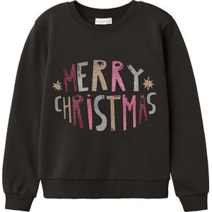 NAME IT NKFVISMAS LS SWEAT BRU R1 Meisjes Trui - Maat 122/128