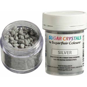 Sugarflair Suikerkristallen - Zilver - 40g - Eetbare Taartdecoratie