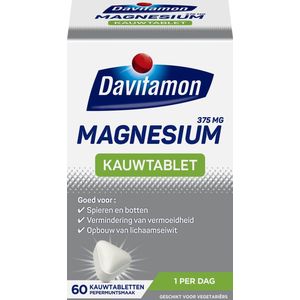 Davitamon - Magnesium Kauwtablet - 375mg - Vegetarisch - Gluten- en Lactosevrij