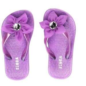 Zebra slipper Girls paars flower maat 37