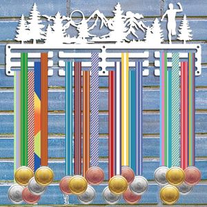 Medaillehouder display rek voor sportmedailles - Wandmontage - Wit - 30 cm