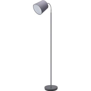 Aigostar 13AT4 Vloerlamp - Staande Lamp - Leeslamp - H 141cm - E14 fitting - Woonkamer - Slaapkamer - Grijs - Excl. lichtbron