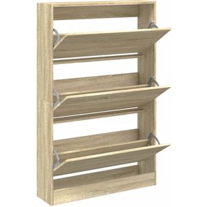 vidaXL - Schoenenkast - 80x21x125,5 - cm - bewerkt - hout - sonoma - eikenkleurig
