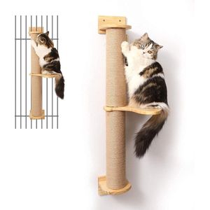 Wandmeubel voor Katten - Muurmontage Klimmuur - XXL Krabpaal voor Katten - Muurbevestiging Kat Klimmuur