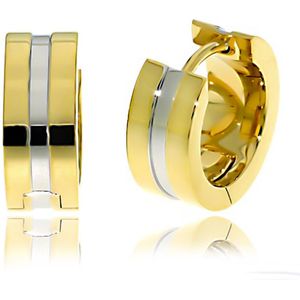 Juwelier Zwartevalk - Stalen bicolor oorbellen 33.008/g