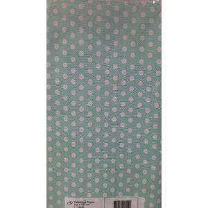 Tafelkleed papier 120x180 mintgroen met witte stippen - leuk voor Pasen - papieren tafelloper voor bij een zomers bbq feestje - paastafelkleed