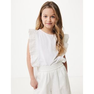 Top With Broderie Ruffles Meisjes - Off White - Maat 134-140