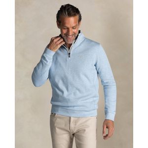 NZA - Lichtblauwe katoenen trui met halve rits