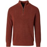 Casa Moda schipperstrui rits bruin/oranje Maat M