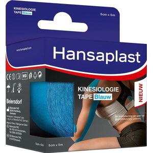 Hansaplast Kinesiologie Tape Sporttape - Kinesiotape - Waterbestendige Tape - 5cm x 5m - Blauw