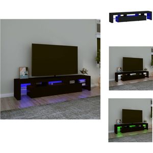 vidaXL Tv-meubel s Middelgroot - 200 x 36.5 x 40 cm - LED-verlichting (Zwart) - Kast
