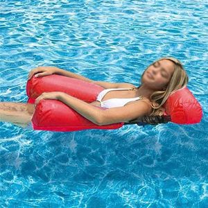 Opblaasbare Drijfstoel - Drijvende WaterStoel - LoungeStoel - WaterHangmat - Zwembad Ligbed Luchtbed - Floating Bed - Beach Float - Float LoungeStoel - Drijvende Water Ligstoel - Opblaasbaar - Comfortabel - Rood