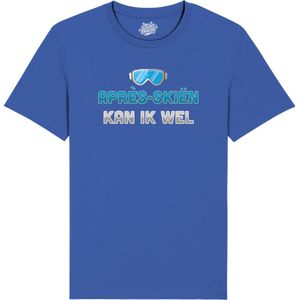 Après-Skiën Kan Ik Wel - Grappige Apres Ski en Bier Wintersport Kleding - Mannen / Vrouwen / Unisex - Foute Ski en Snowboard Vakantie Outfit Cadeau - Unisex T-Shirt - Royal Blauw - Maat 4XL