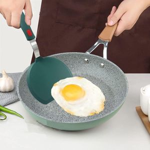 siliconen spatel antiaanbaklaag kookgerei veilig brede pannenkoeken spatel voor koken en bakken - 600 °F hittebestendig rubber eierspatel-groen