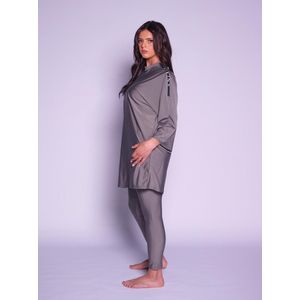 MYKINY BRAND - AMANI- GRAY TAUPE -ZWEMSET - BURKINI - BADPAK MAAT L (Valt klein) -Burkinis + Gratis Tankini