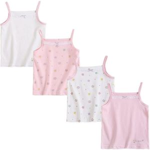Set van 4 Meisjes Onderhemden - Zomer Tanktops zonder Mouwen
