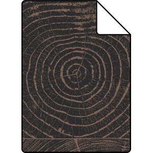 Proefstaal Origin Wallcoverings behang dwarsdoorsnede boomstam mat zwart en glanzend brons - 26,5 x 21 cm - 347550-S