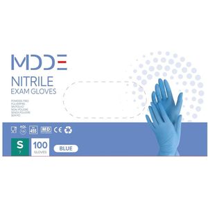 Hypoallergene Nitril Wegwerphandschoenen - Poedervrij, Latexvrij, Medisch Gebruik, 100 Stuks, Blauw, Maat S