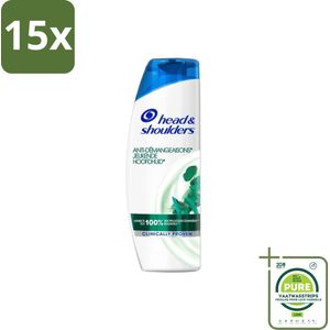 15 x Head & Shoulders - Anti-Roos Shampoo - Jeukende Hoofdhuid - 285 ml - Grootverpakking - Roos Shampoo - Anti-roos Shampoo - Jeukende Hoofdhuid - Hoofdhuidverzorging - Roosvrij Haar