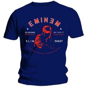 Eminem - Detroit Portrait Heren T-shirt - L - Blauw