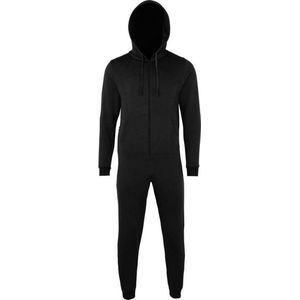 Warme onesie/jumpsuit zwart voor heren - huispakken volwassenen - maat S/M