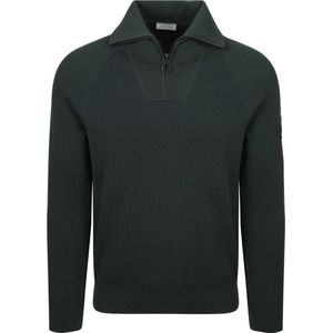 Suitable - Half Zip Trui Tias Cooldry Knit - Groen - Slim-fit - Lange Mouw