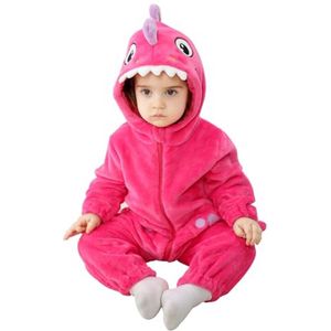 Flanellen Dier Hooded Rompertje voor Baby's - Peuters Jumpsuit (12-18 maanden)