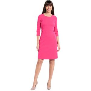 Rechte jurk met 3/4 mouwen in zacht breisel