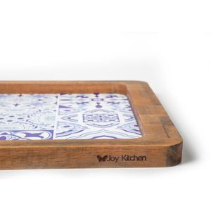 Joy Kitchen houten dienblad rechthoek Retro Mavi | decoratieve accessoires | dienblad hout | dienbladen | borrelplank | serveerplank | tapasplank | woondecoratie | Blauw