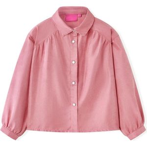 vidaXL - Kinderblouse - met - lantaarnmouwen - 128 - oudroze