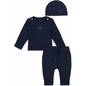 Noppies - Jongens kledingset - 3delig - Broek Naupli - Shirt Neisse - Muts Navar donkerblauw - Maat 44